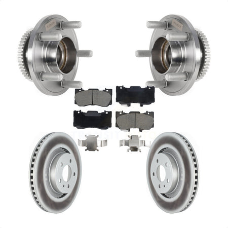 Front Hub Bearing Assembly Coated Disc Brake Rotors And Ceramic Pads Kit For Ford Mustang KBB-128779