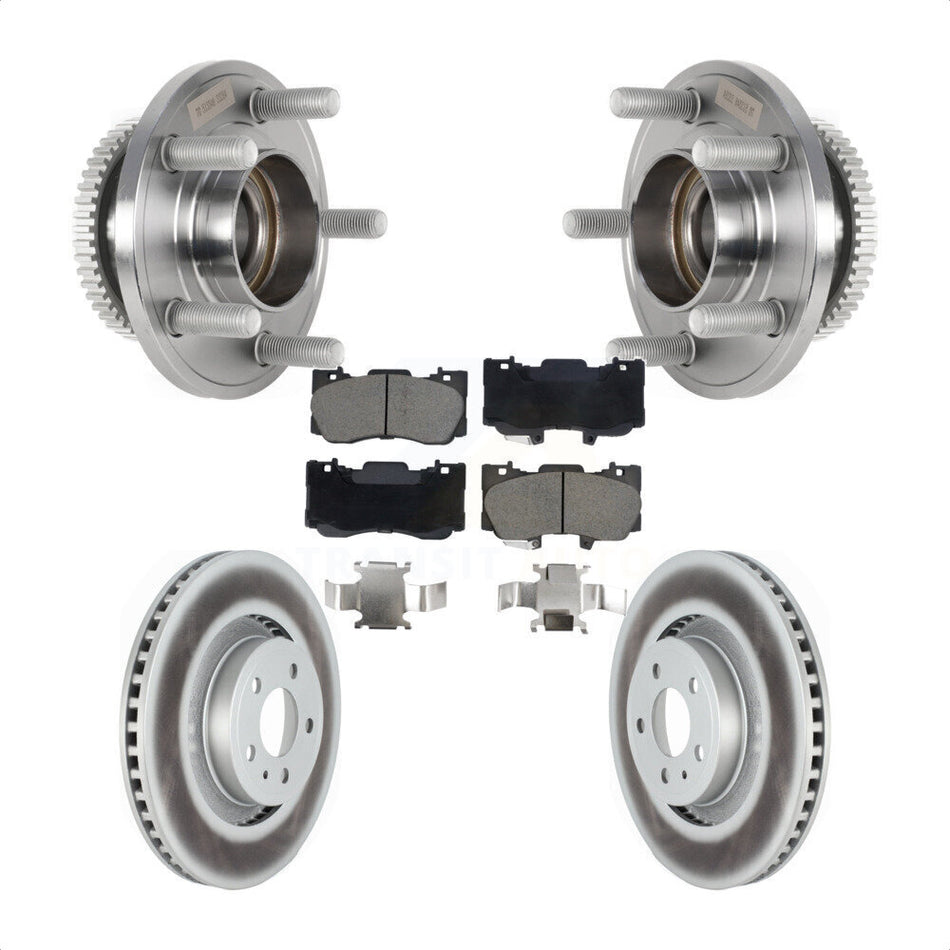 Front Hub Bearing Assembly Coated Disc Brake Rotors And Ceramic Pads Kit For Ford Mustang KBB-128779