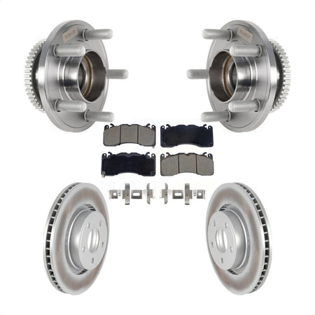 Front Hub Bearing Coated Brake Rotor Pads Kit For 2015 Ford Mustang V6 With Brembo Brakes KBB-128781