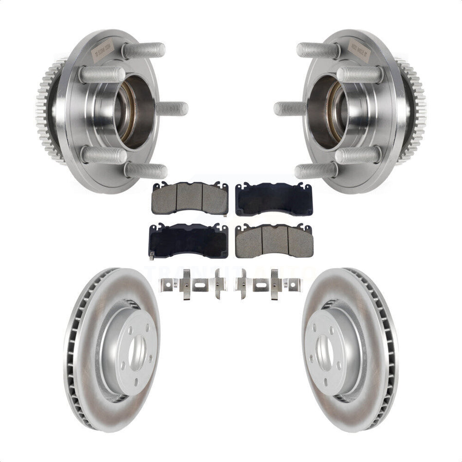 Front Hub Bearing Coated Brake Rotor Pads Kit For 2015 Ford Mustang V6 With Brembo Brakes KBB-128781