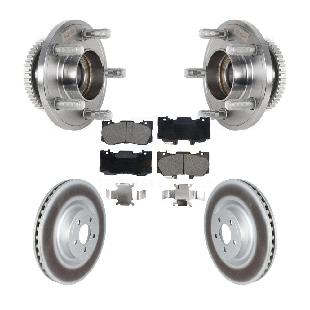 Front Hub Bearing Assembly Coated Disc Brake Rotors And Ceramic Pads Kit For Ford Mustang KBB-128782