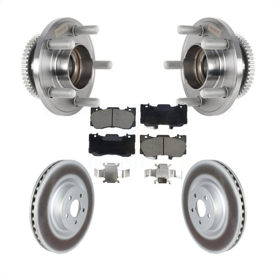 Front Hub Bearing Assembly Coated Disc Brake Rotors And Ceramic Pads Kit For Ford Mustang KBB-128782