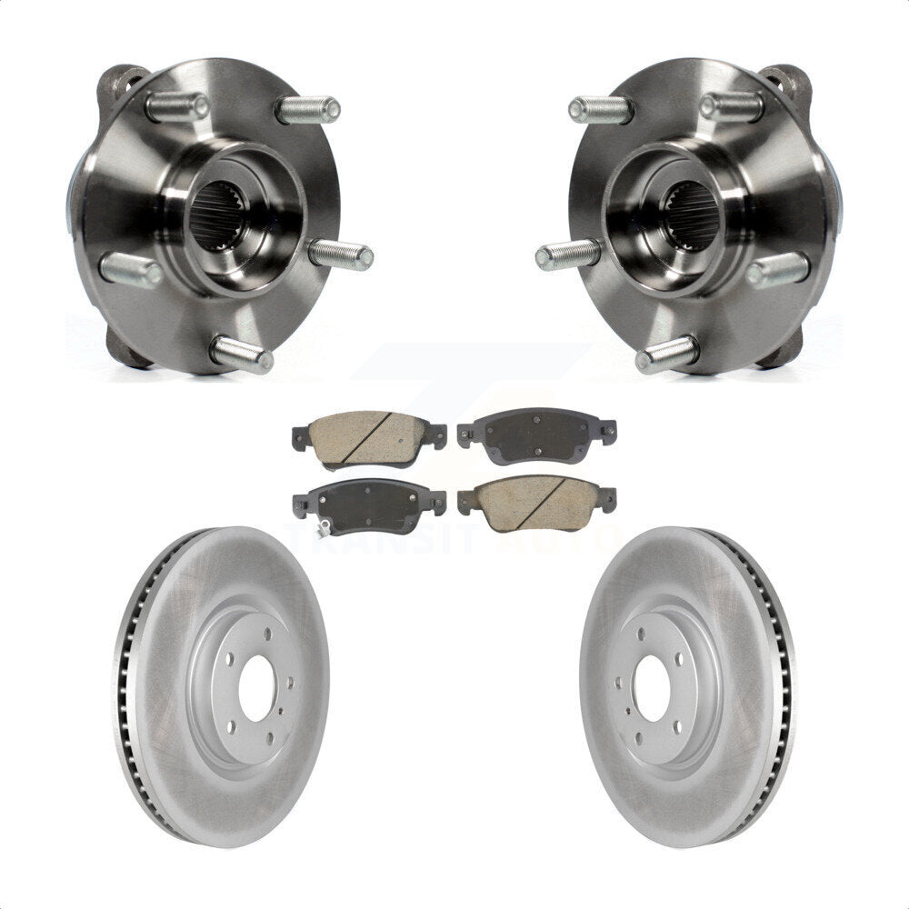 Front Hub Bearing Assembly Coated Disc Brake Rotors And Pads Kit For INFINITI G35 Q60 KBB-128783