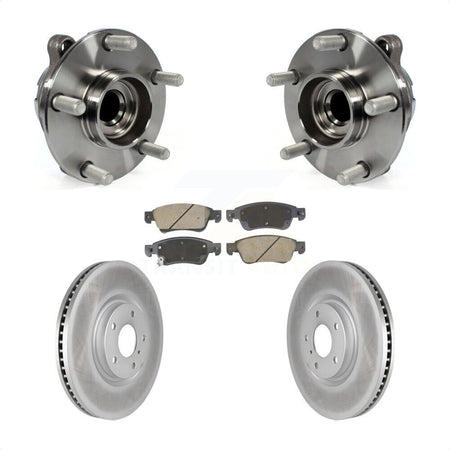 Front Hub Bearing Assembly Coated Disc Brake Rotors And Pads Kit For INFINITI G37 G35 Q60 KBB-128784