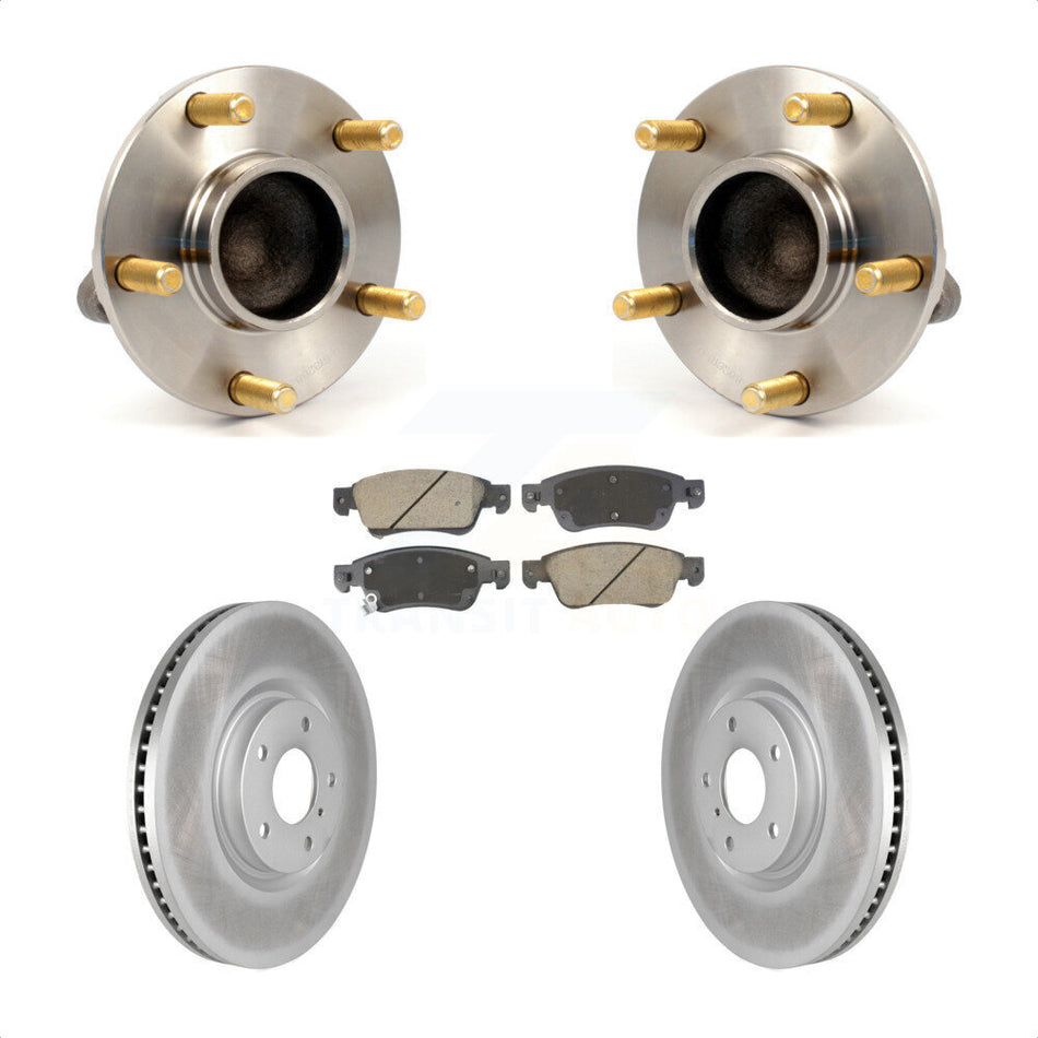 Front Hub Bearing Coat Brake Rotor Pad Kit For 07 INFINITI G35 With Single Piston Caliper KBB-128786