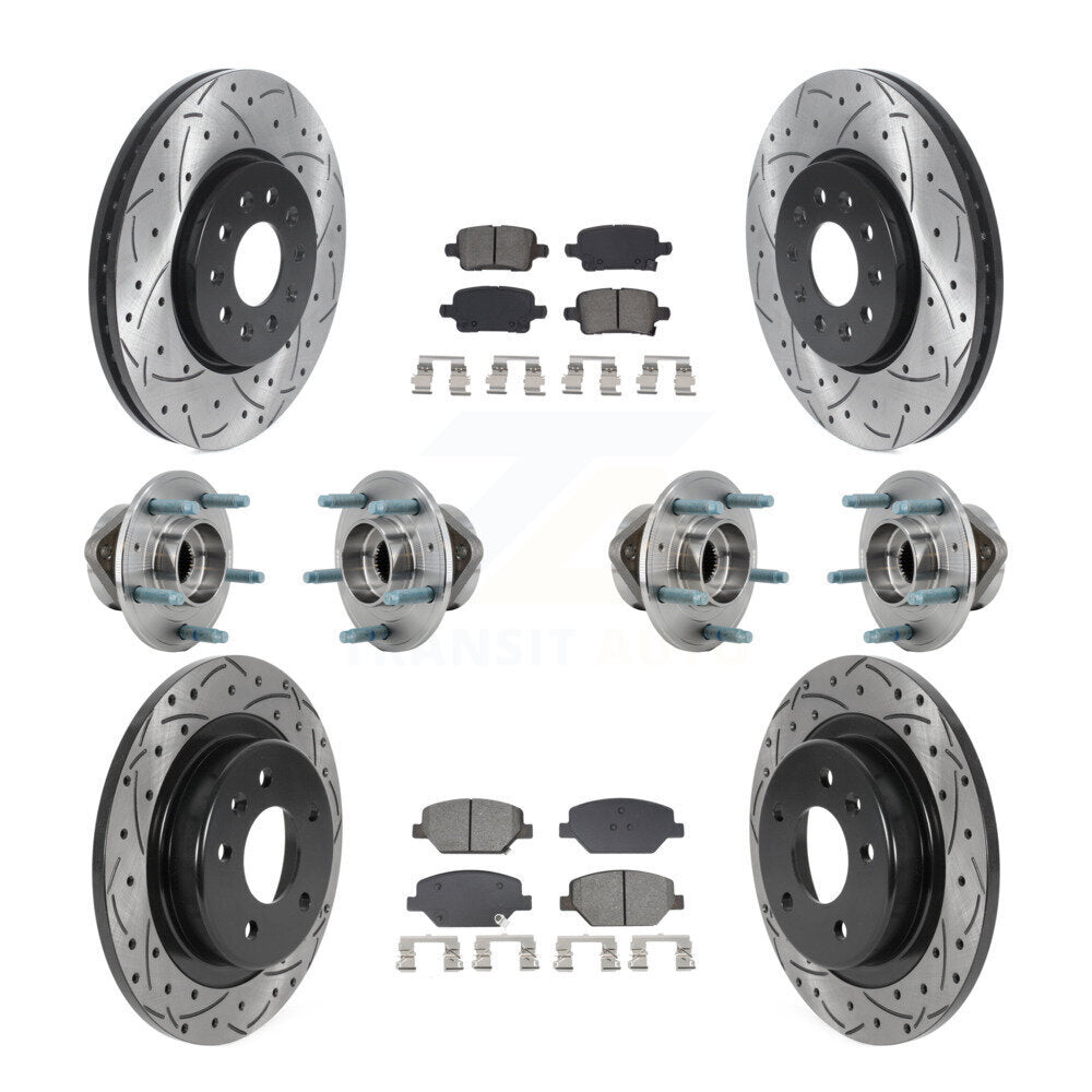 Front Rear Hub Bearing Coat Brake Rotor Pads Kit (10Pc) For Chevrolet Equinox GMC Terrain KBB-128881