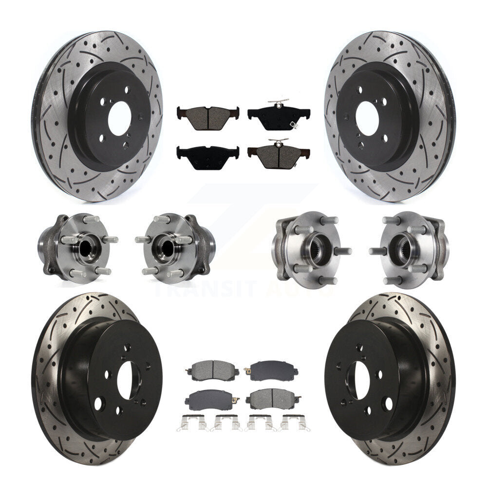 Front Rear Hub Bearing Coat Brake Rotor Pad Kit (10Pc) For 20 Subaru Crosstrek GAS engine KBB-128886