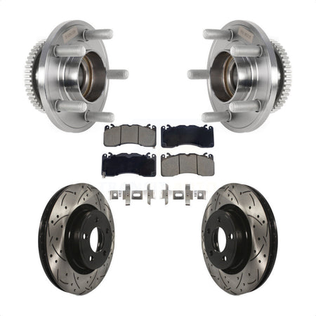 Front Hub Bearing Drill Slot Brake Rotor Pad Kit For 2015 Ford Mustang With Brembo Brakes KBB-128927