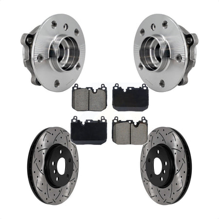 Front Hub Bearing Coat Drill Slot Brake Rotor Pad Kit For 2017-2020 Mini Cooper Clubman S KBB-128938
