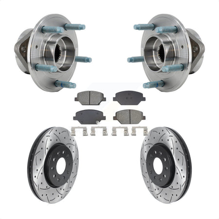 Front Hub Bearing Coated Drill Slot Brake Rotor Pad Kit For Chevrolet Equinox GMC Terrain KBB-128948