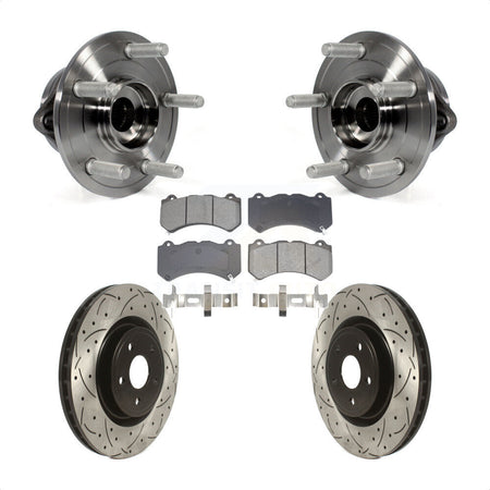 Front Hub Bearing Drilled Slot Brake Rotor Pads Kit For Jeep Grand Cherokee Dodge Durango KBB-128950