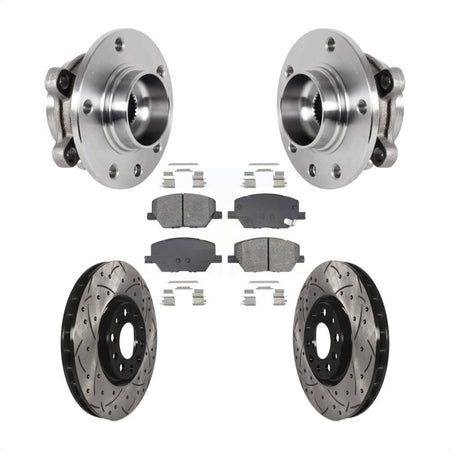 Front Hub Bearing Coat Drill Slot Brake Rotor Pad Kit For Jeep Compass Renegade Fiat 500X KBB-128956