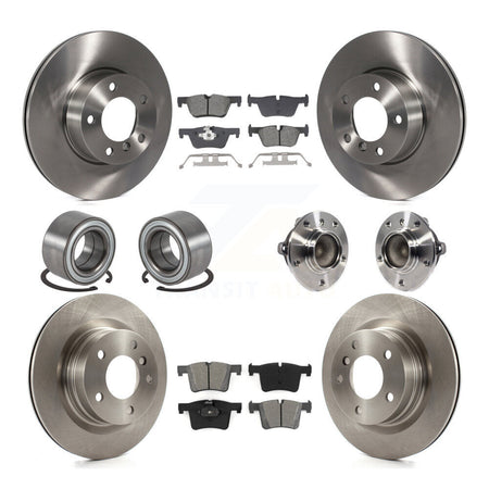 Front Rear Wheel Hub Bearing Disc Brake Rotors And Pads Shoe Kit (10Pc) For BMW 320i 328d KBB-129003