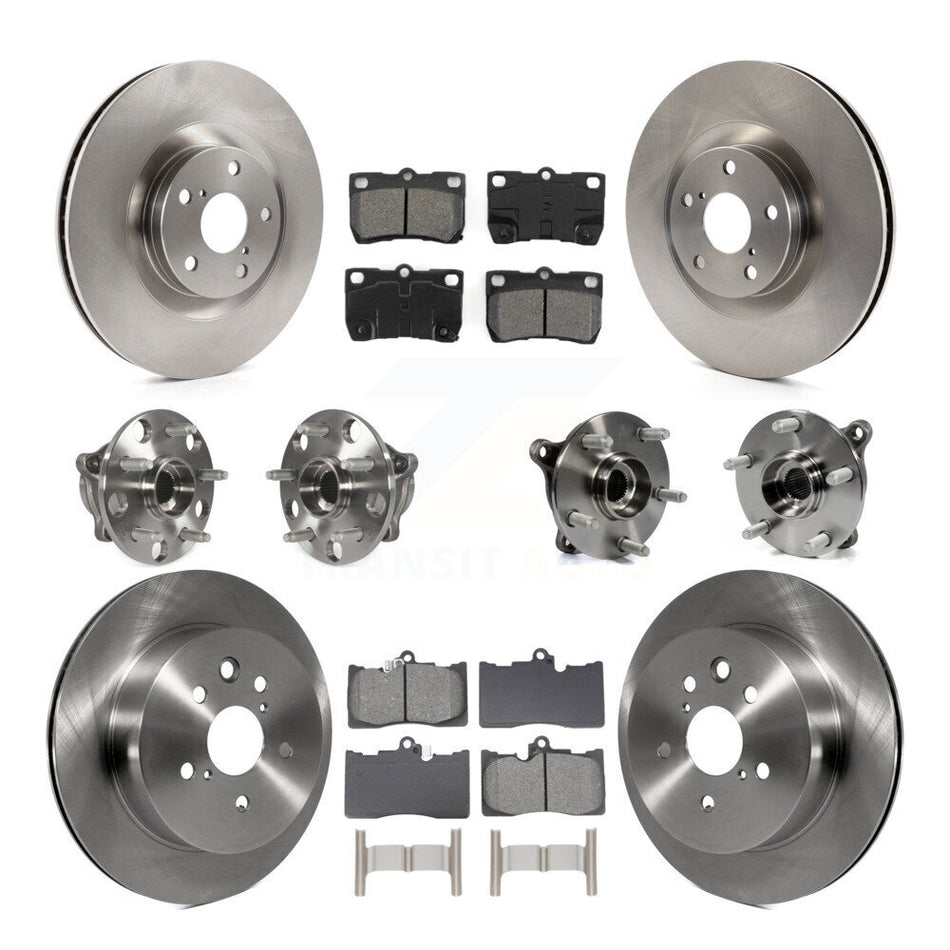 Front Rear Hub Bearing Assembly Disc Brake Rotor And Pad Kit (10Pc) For Lexus GS350 IS350 KBB-129062