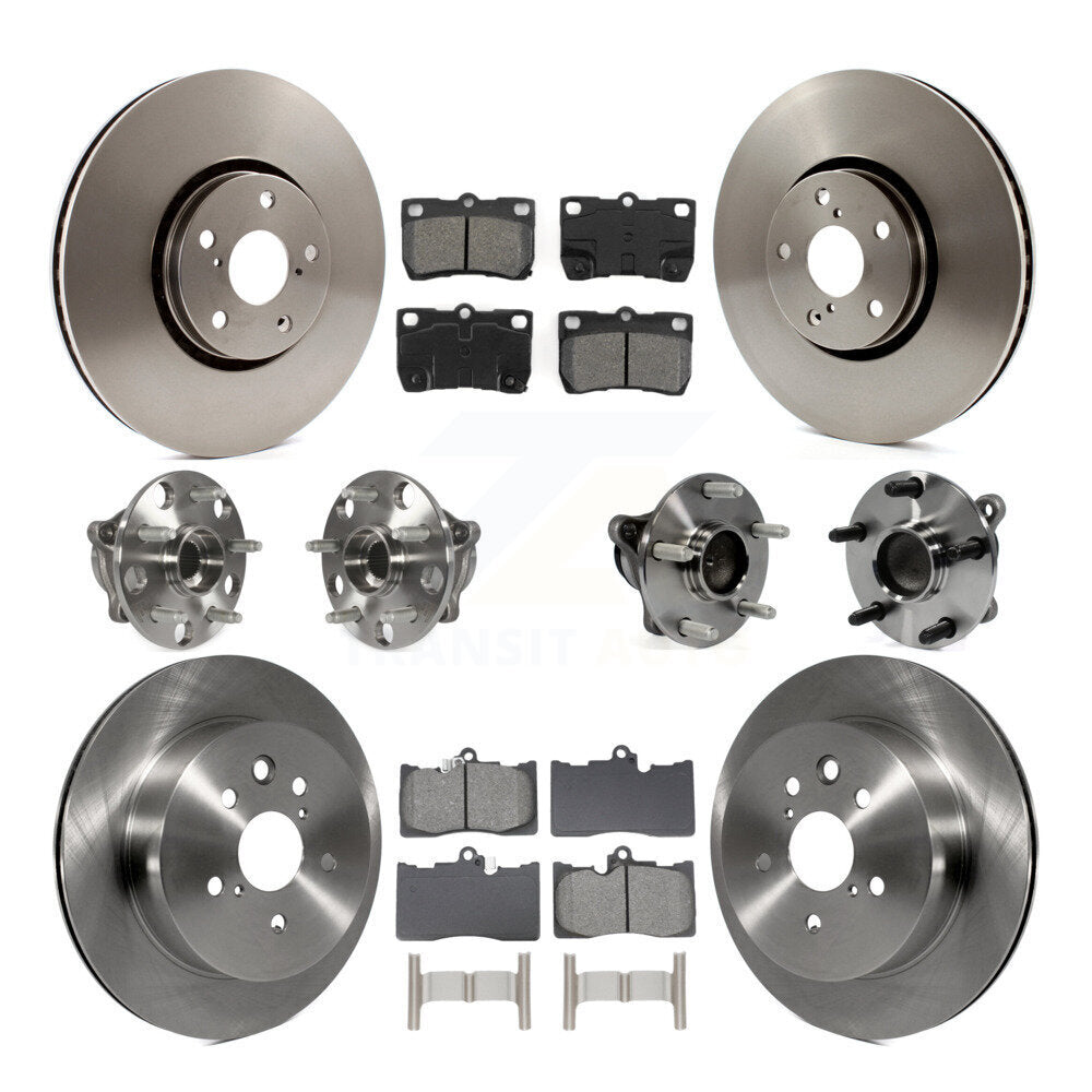 Front Rear Hub Bearing Disc Brake Rotor Pad Kit (10Pc) For Lexus IS350 GS350 GS450h GS430 KBB-129063