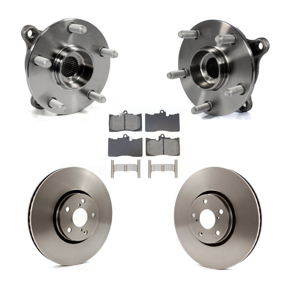 Front Hub Bearing Assembly Disc Brake Rotors And Pads Kit (5Pc) For Lexus IS300 IS350 KBB-129067