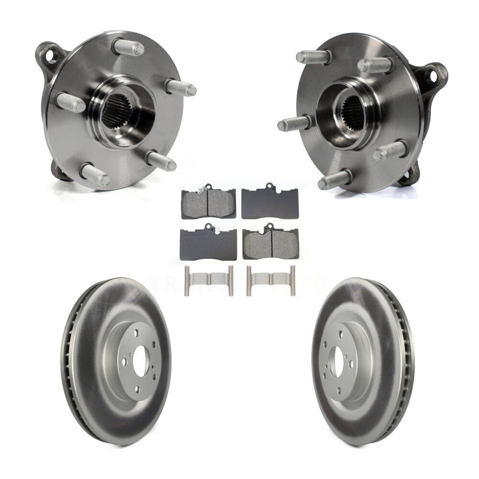 Front Hub Bearing Coat Brake Rotor Pads Kit (5Pc) For Lexus IS300 IS350 GS350 RC350 RC300 KBB-129076