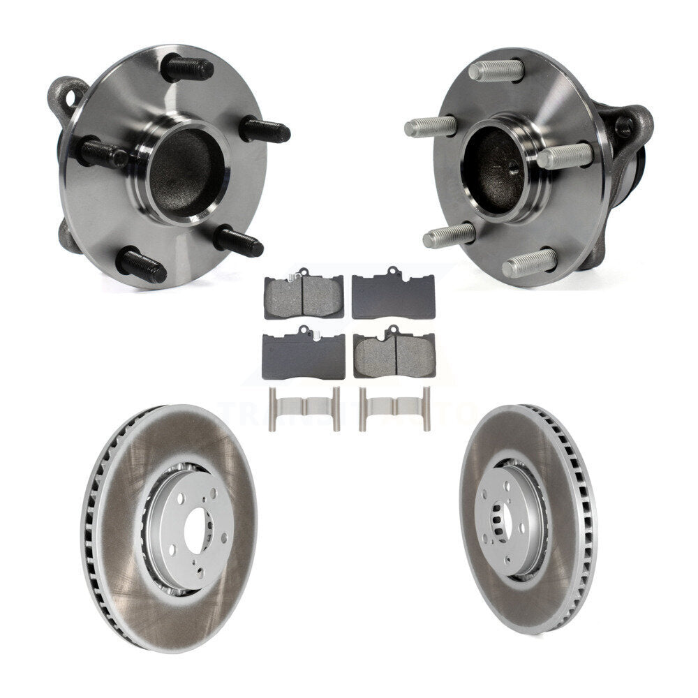 Front Hub Bearing Coat Brake Rotor Pad Kit (5Pc) For Lexus IS350 GS350 GS450h GS430 GS460 KBB-129077