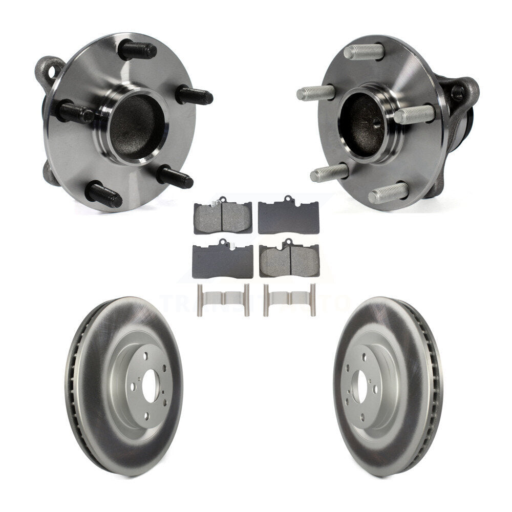 Front Hub Bearing Coated Brake Rotor And Pad Kit (5Pc) For Lexus IS350 GS350 GS450h GS460 KBB-129078