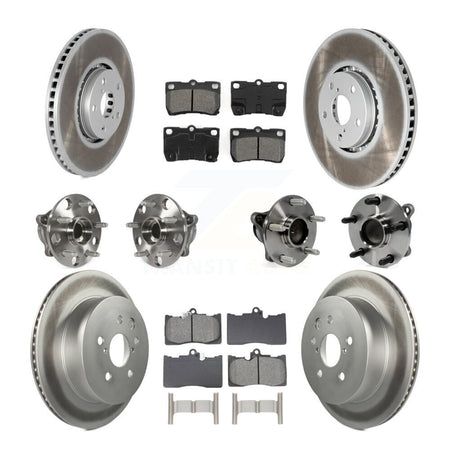 Front Rear Hub Bearing Coat Brake Rotor Pad Kit (10Pc) For Lexus IS350 GS350 GS450h GS430 KBB-129084