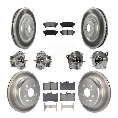 Front Rear Hub Bearing Coat Brake Rotor Pads Kit (10Pc) For Lexus IS300 IS350 GS350 RC350 KBB-129086