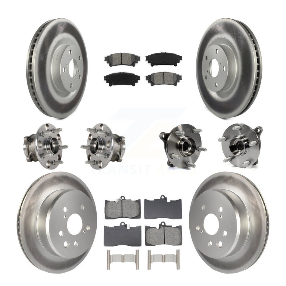 Front Rear Hub Bearing Coat Brake Rotor Pads Kit (10Pc) For Lexus IS300 IS350 GS350 RC350 KBB-129086