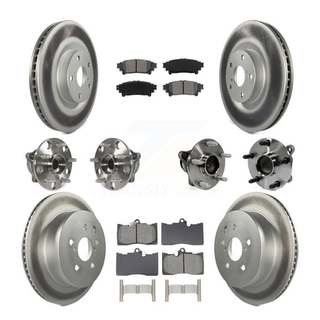 Front Rear Hub Bearing Coat Brake Rotor Pads Kit (10Pc) For 14-15 Lexus IS350 C F Sport KBB-129087
