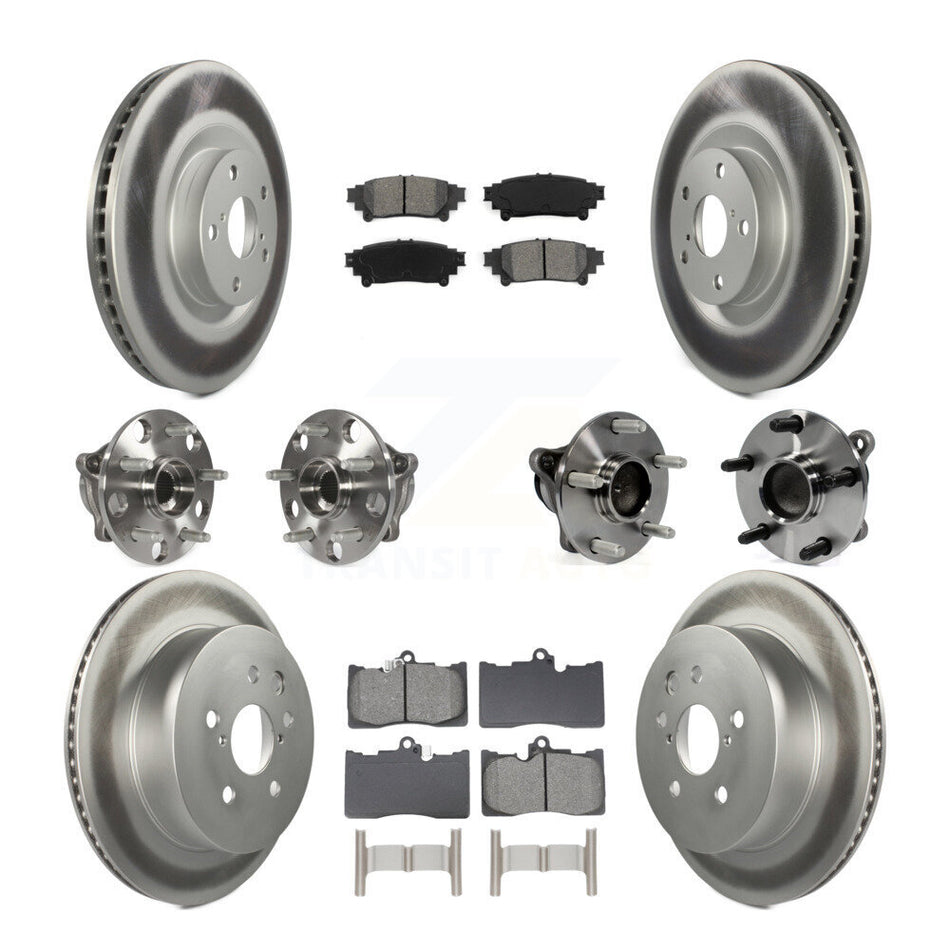 Front Rear Hub Bearing Coat Brake Rotor Pads Kit (10Pc) For 14-15 Lexus IS350 C F Sport KBB-129087