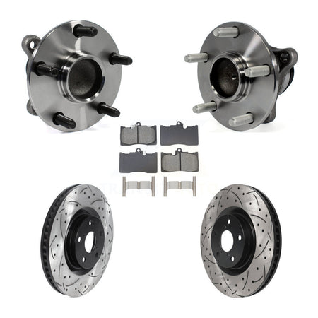 Front Hub Bearing Drill Slot Brake Rotor Pad Kit (5Pc) For Lexus IS350 GS350 GS450h GS460 KBB-129093