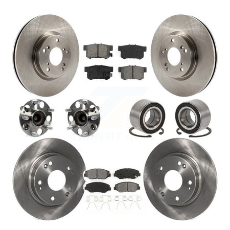 Front Rear Hub Bearings Disc Brake Rotors And Pads Kit (10Pc) For Honda Civic Acura ILX KBB-129125