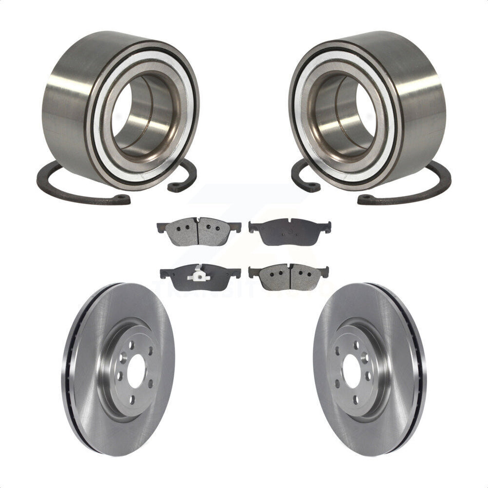 Front Wheel Bearing Disc Brake Rotors And Pads Kit For 2018 Land Rover Range Velar 2.0L KBB-129180