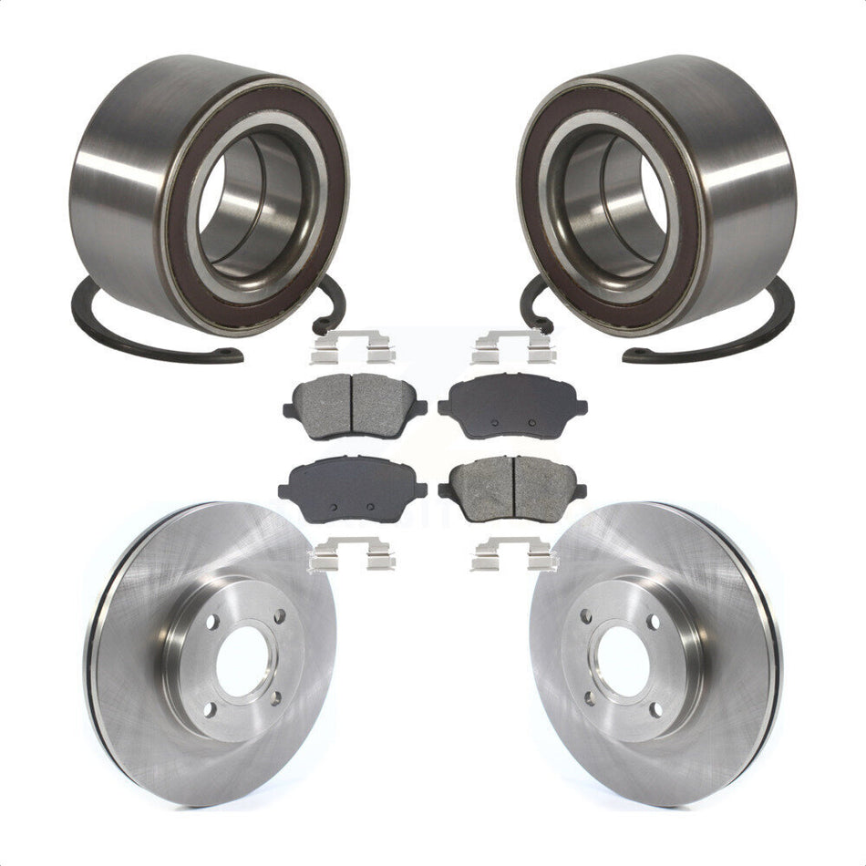 Front Wheel Bearing Disc Brake Rotors And Pads Kit For 2014-2019 Ford Fiesta ST KBB-129181