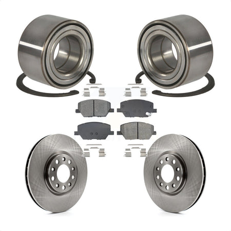 Front Wheel Bearing Disc Brake Rotors And Semi-Metallic Pads Kit For 2016-2018 Fiat 500X KBB-129183