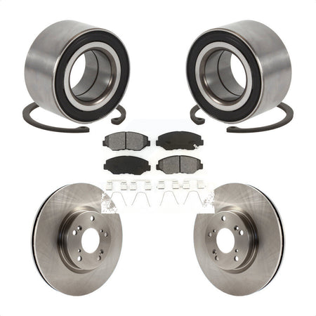 Front Wheel Bearing Disc Brake Rotor And Semi-Metallic Pads Kit For Honda Civic Acura ILX KBB-129186