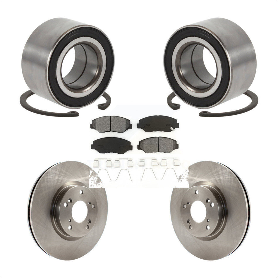 Front Wheel Bearing Disc Brake Rotor And Semi-Metallic Pads Kit For Honda Civic Acura ILX KBB-129186