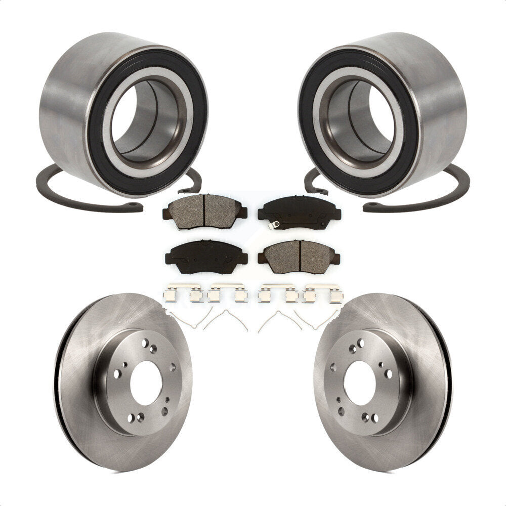 Front Wheel Bearing Disc Brake Rotors And Semi-Metallic Pads Kit For 2015 Acura ILX 1.5L KBB-129187