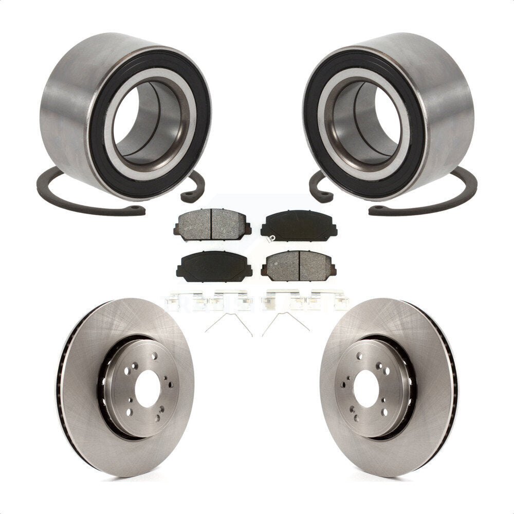 Front Wheel Bearing Disc Brake Rotors And Semi-Metallic Pads Kit For 2016 Acura ILX KBB-129188