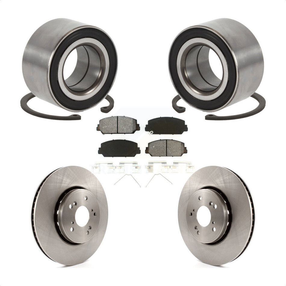 Front Wheel Bearing Disc Brake Rotors And Semi-Metallic Pads Kit For 2016 Acura ILX KBB-129188