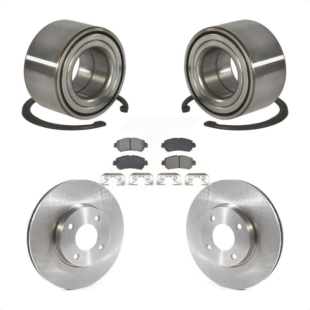 Front Wheel Bearing Disc Brake Rotors And Semi-Metallic Pads Kit For Nissan Kicks Versa KBB-129190