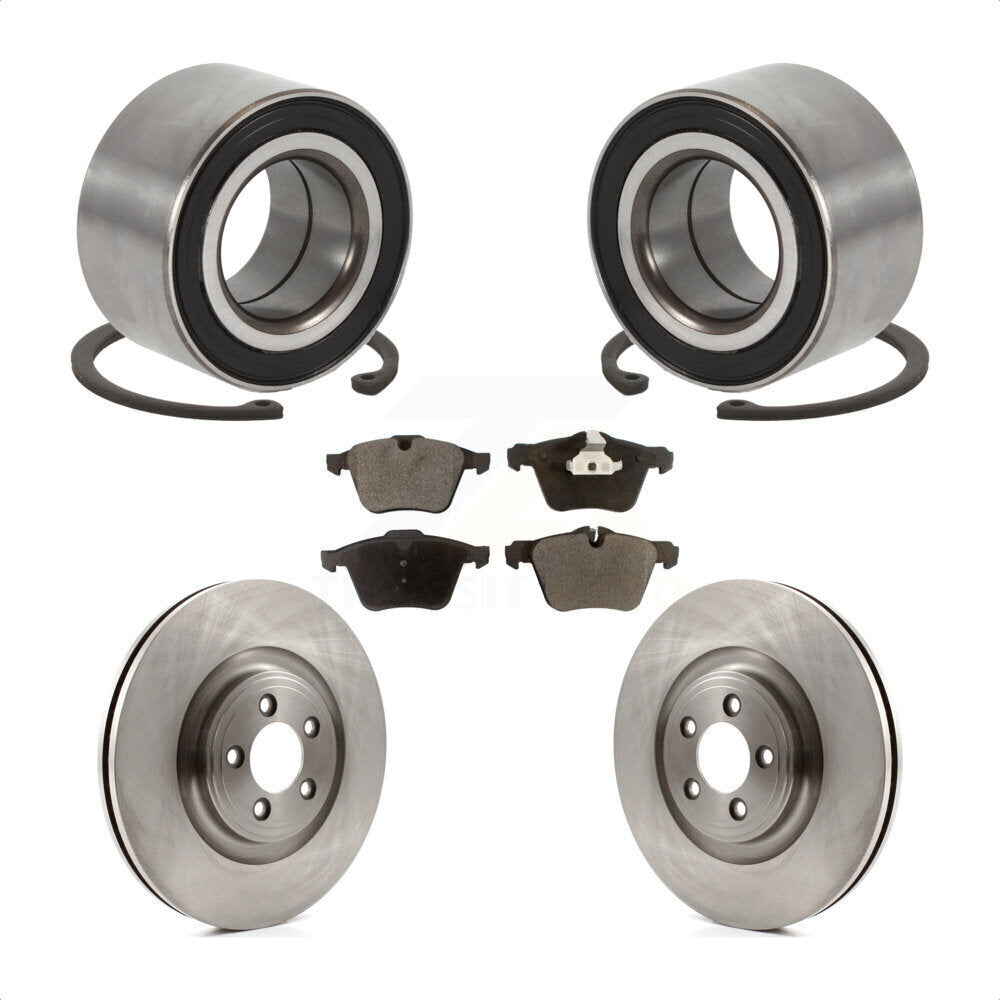 Front Wheel Bearing Disc Brake Rotors And Semi-Metallic Pads Kit For 2015 Jaguar XK KBB-129192