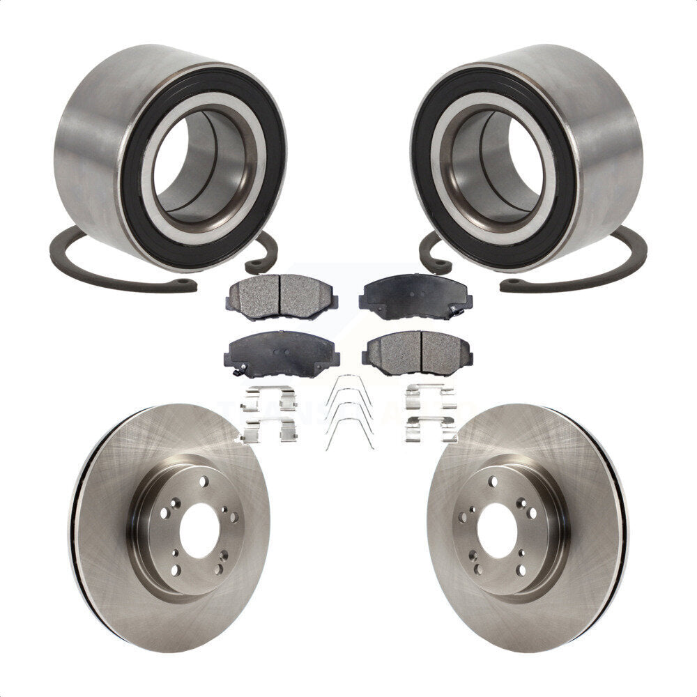Front Wheel Bearing Disc Brake Rotor And Semi-Metallic Pads Kit For Honda Civic Acura ILX KBB-129193