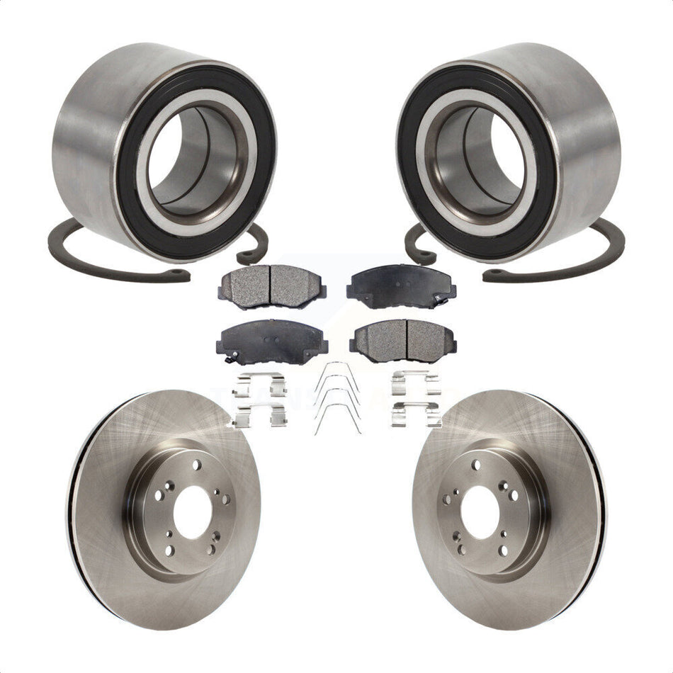 Front Wheel Bearing Disc Brake Rotor And Semi-Metallic Pads Kit For Honda Civic Acura ILX KBB-129193