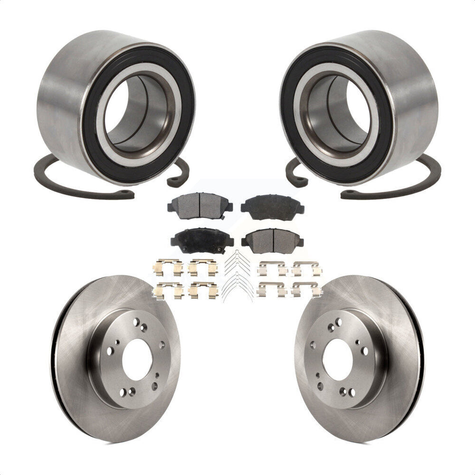 Front Wheel Bearing Disc Brake Rotors And Semi-Metallic Pads Kit For 2015 Acura ILX 1.5L KBB-129194