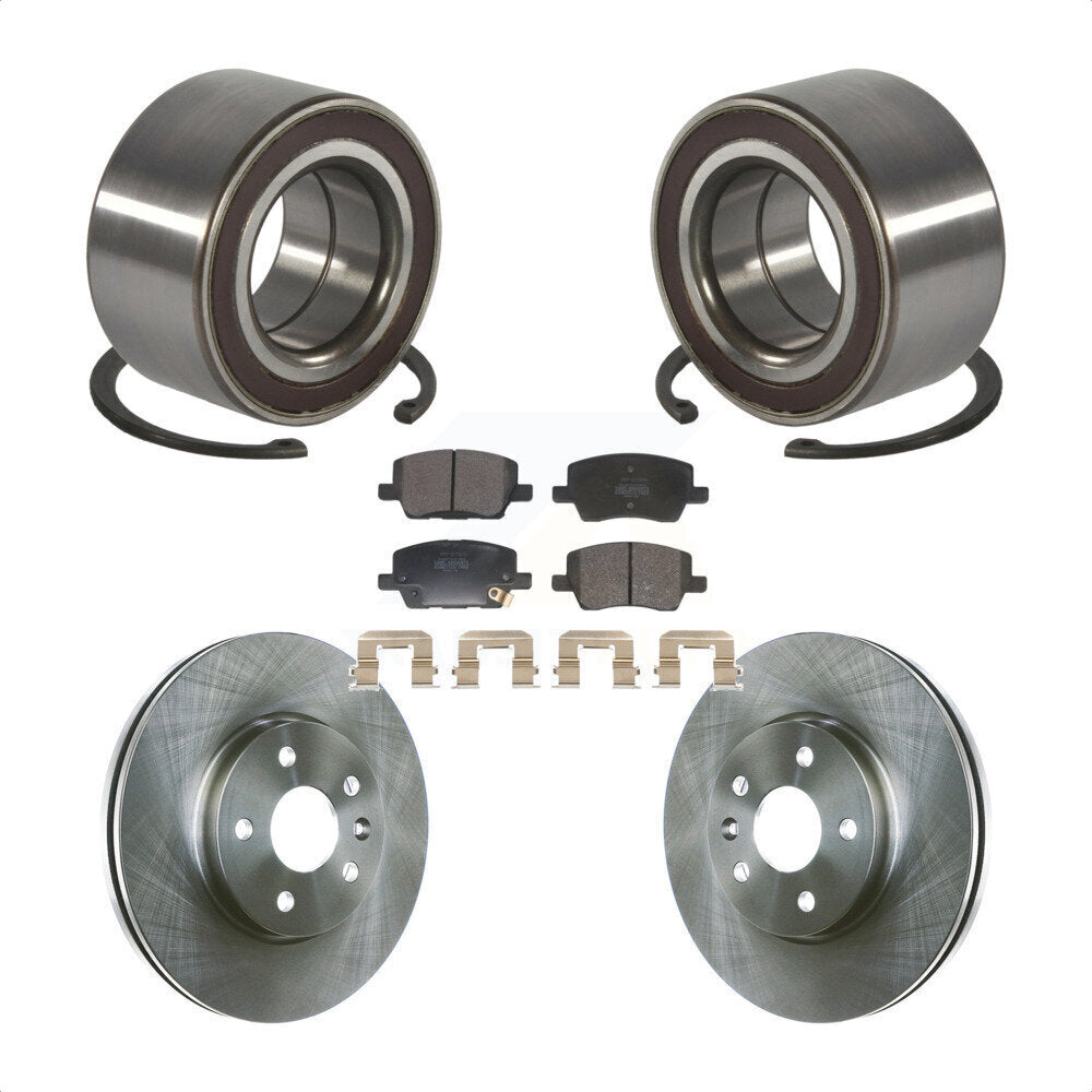 Front Wheel Bearing Disc Brake Rotors And Pads Kit For 2018-2020 Chevrolet Sonic KBB-129196