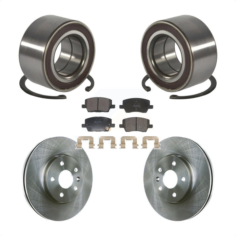 Front Wheel Bearing Disc Brake Rotors And Pads Kit For 2018-2020 Chevrolet Sonic KBB-129196