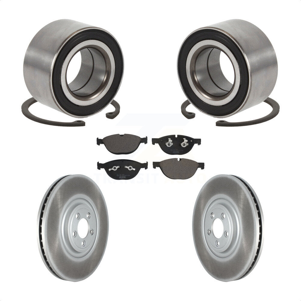 Front Wheel Bearing Coated Disc Brake Rotors And Pads Kit For Jaguar XJR XJR575 XKR XKR-S KBB-129199
