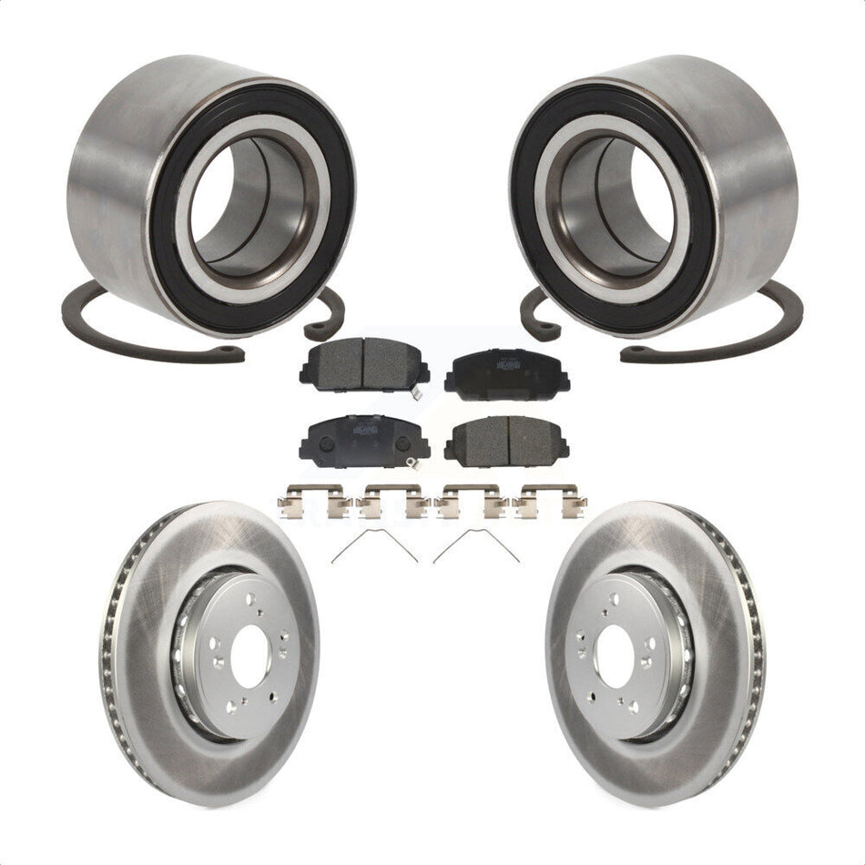 Front Wheel Bearing Coated Disc Brake Rotors And Ceramic Pads Kit For 2016 Acura ILX KBB-129202