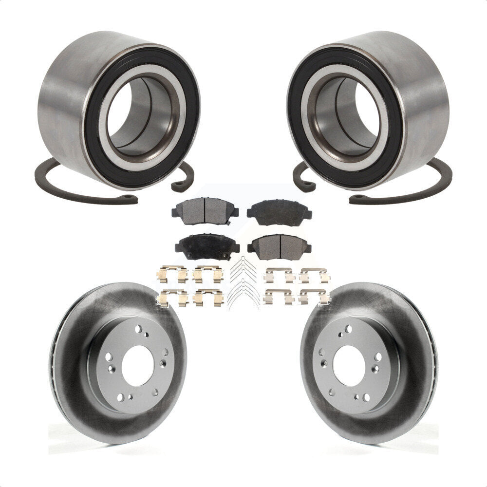 Front Wheel Bearing Coated Disc Brake Rotors And Pads Kit For 2015 Acura ILX 1.5L KBB-129215