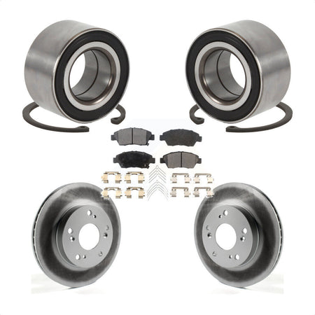 Front Wheel Bearing Coated Disc Brake Rotors And Pads Kit For 2015 Acura ILX 1.5L KBB-129215