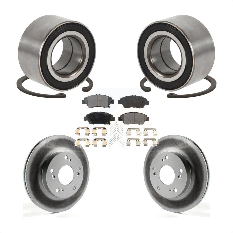 Front Wheel Bearing Coated Disc Brake Rotors And Pads Kit For 2015 Acura ILX 1.5L KBB-129215
